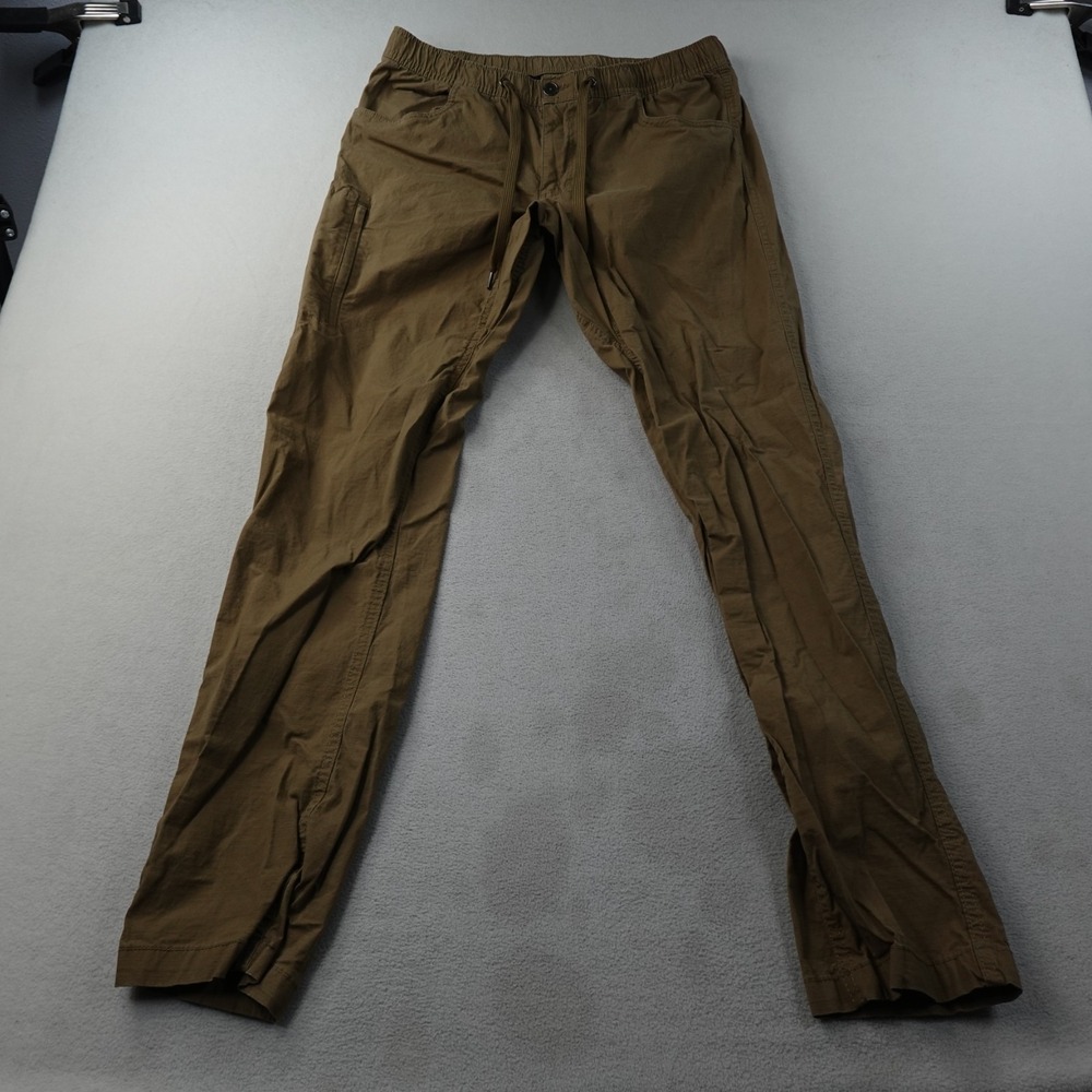 BYLT Basics BYLT Pants Mens Large Brown Stretch Drawstring Performance Ripstop
